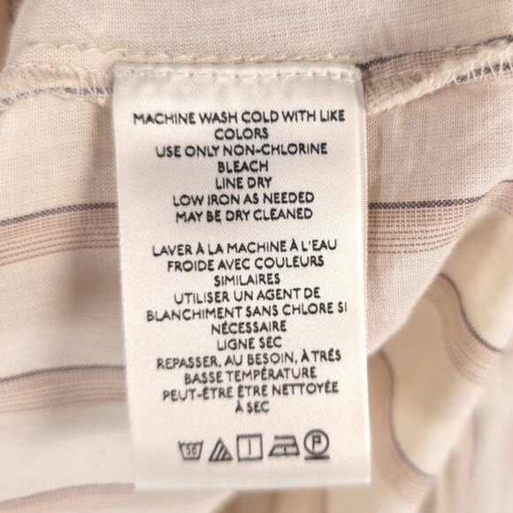 NWOT Free People Caitlin Top Beige Striped Tie Front Boho Blouse Size XS/TP - Picture 16 of 16
